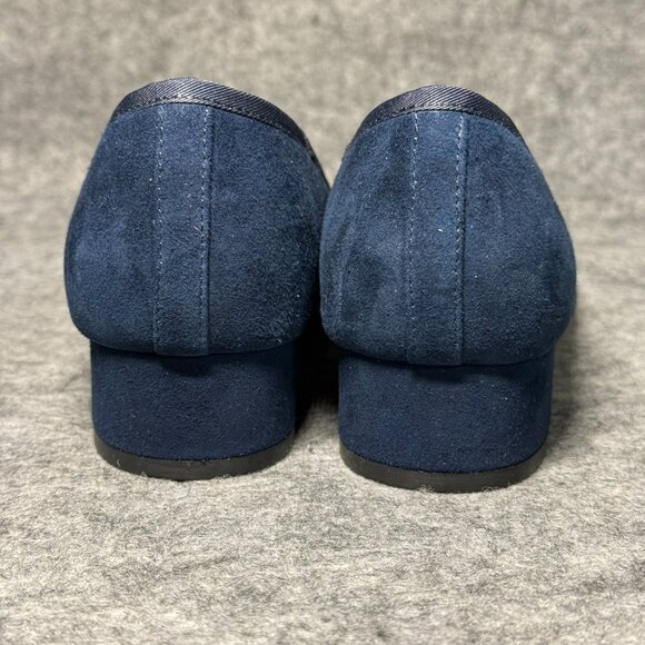 Talbots Vanessa Pumps - Size 6 - Indigo Blue Suede Shoes - Block Heel - Picture 5 of 12